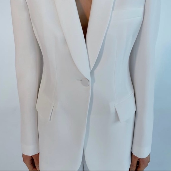 Zara blazer white waisted tailored tuxado suit jacket - Picture 7 of 12